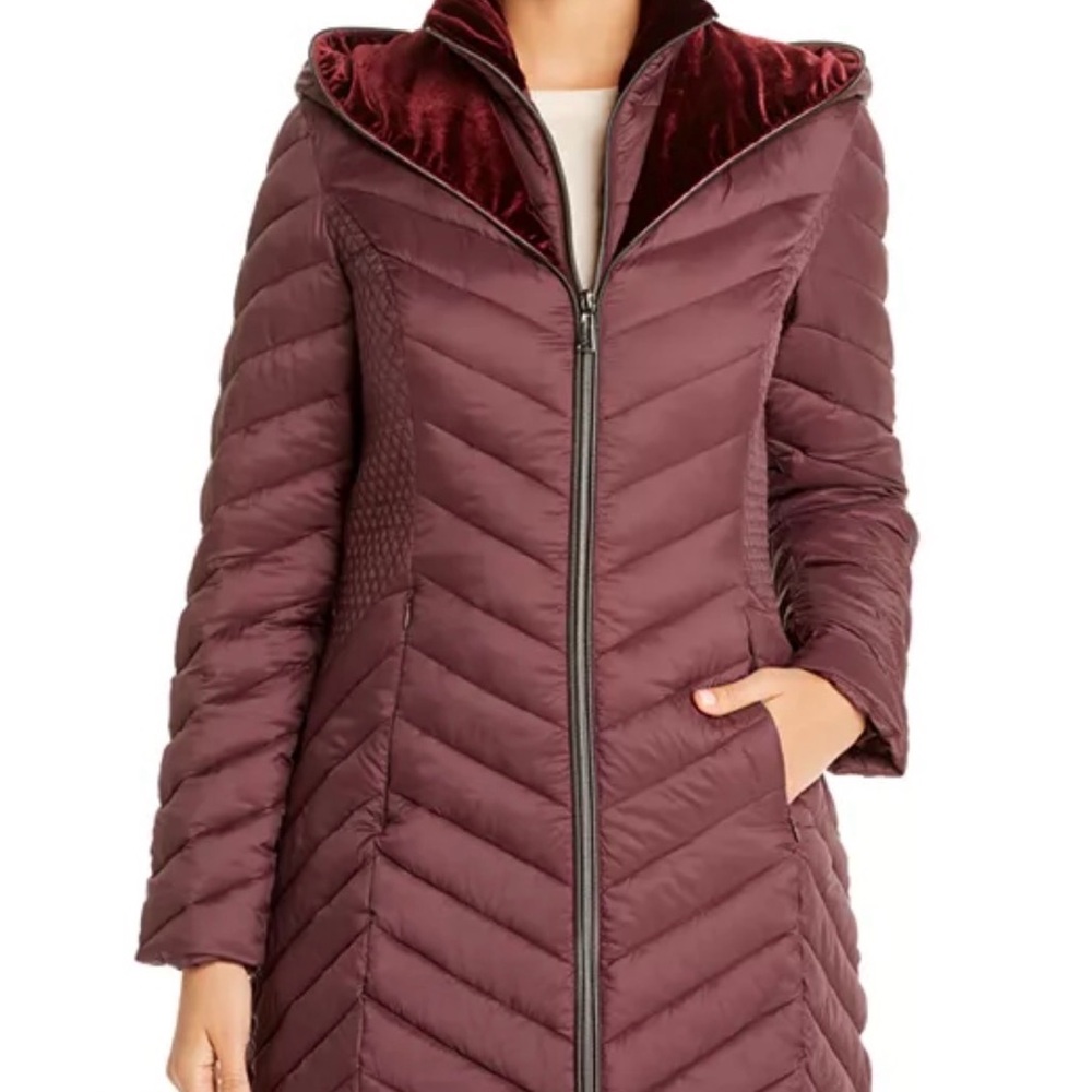 Laundry By Shelli Segal Maroon Puffer Jacket